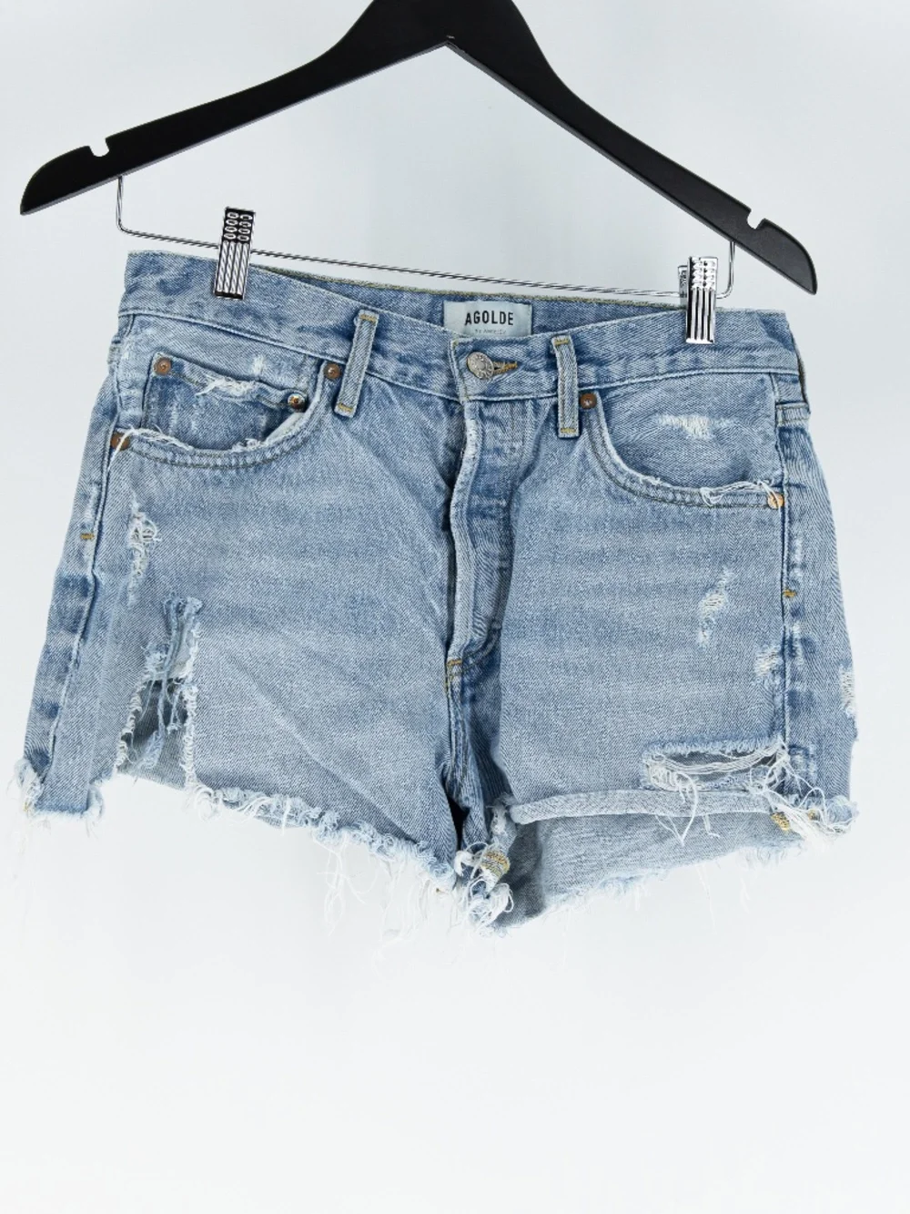 Agolde Denim Women's Parker Vintage Cut Off Mid Rise Mini Jean Shorts 27